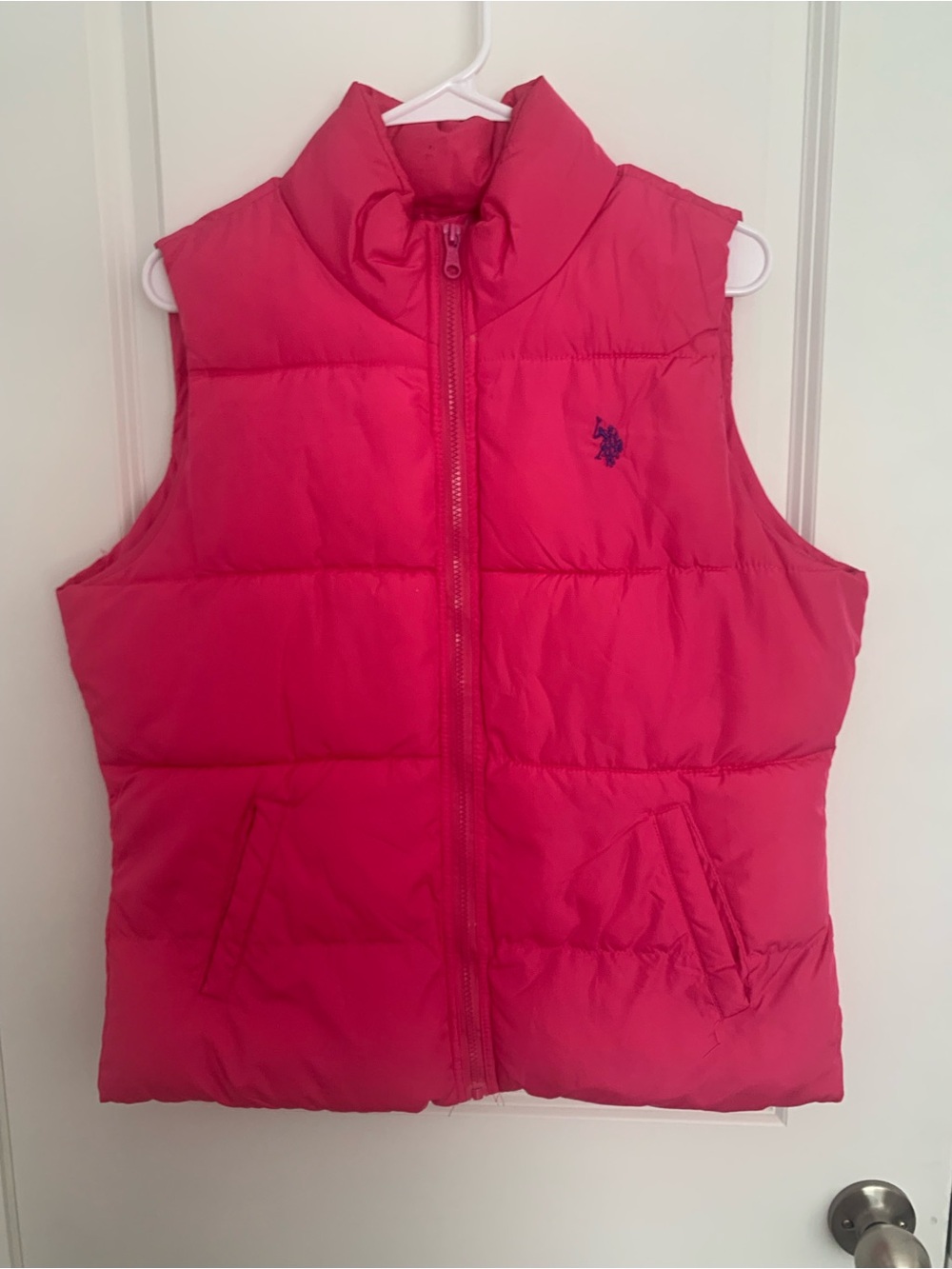 U.S. Polo Assn. Women’s Pink Puffer Vest - Sleeveless Jacket